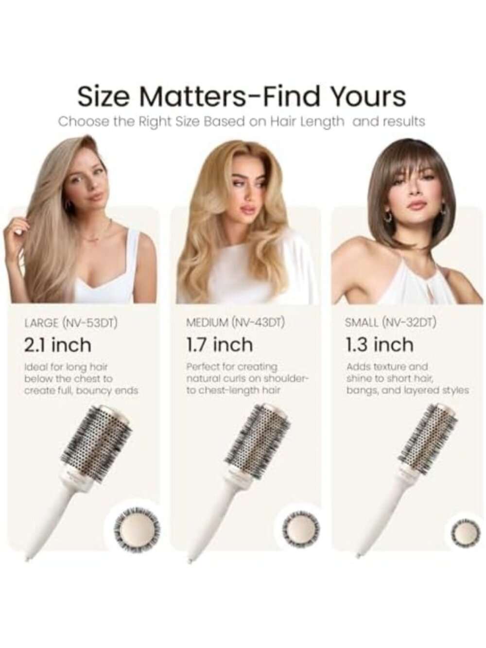 Round Blowout Brush for Fine Hair - 1.7” Medium Styling Tool for Volume & Shine - Picture 4 of 6